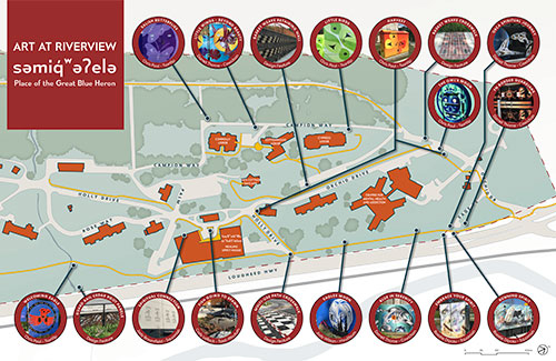 Map of art installations in riverview