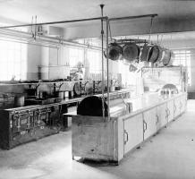 View of interior kitchen at Essondale
