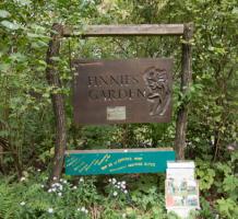 Wooden sign at entrance to Finnie's Garden